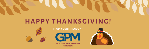 GPMInc's tweet photo. At GPM we're thankful for many things today...family, friends, over 30 year making our #GPMEliminator pumps and YOU, our amazing customers. We hope you have a turkey-filled and relaxing Thanksgiving! https://t.co/hvEphHoTan