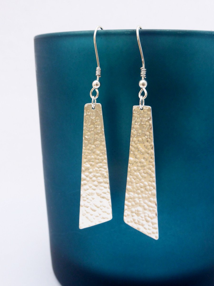 Sterling Silver Hammered Bar Earrings - newly list at my #etsy shop go check em out!!    etsy.me/2Dqrlpb    #barearrings #sterlingsilver #etsyseller
