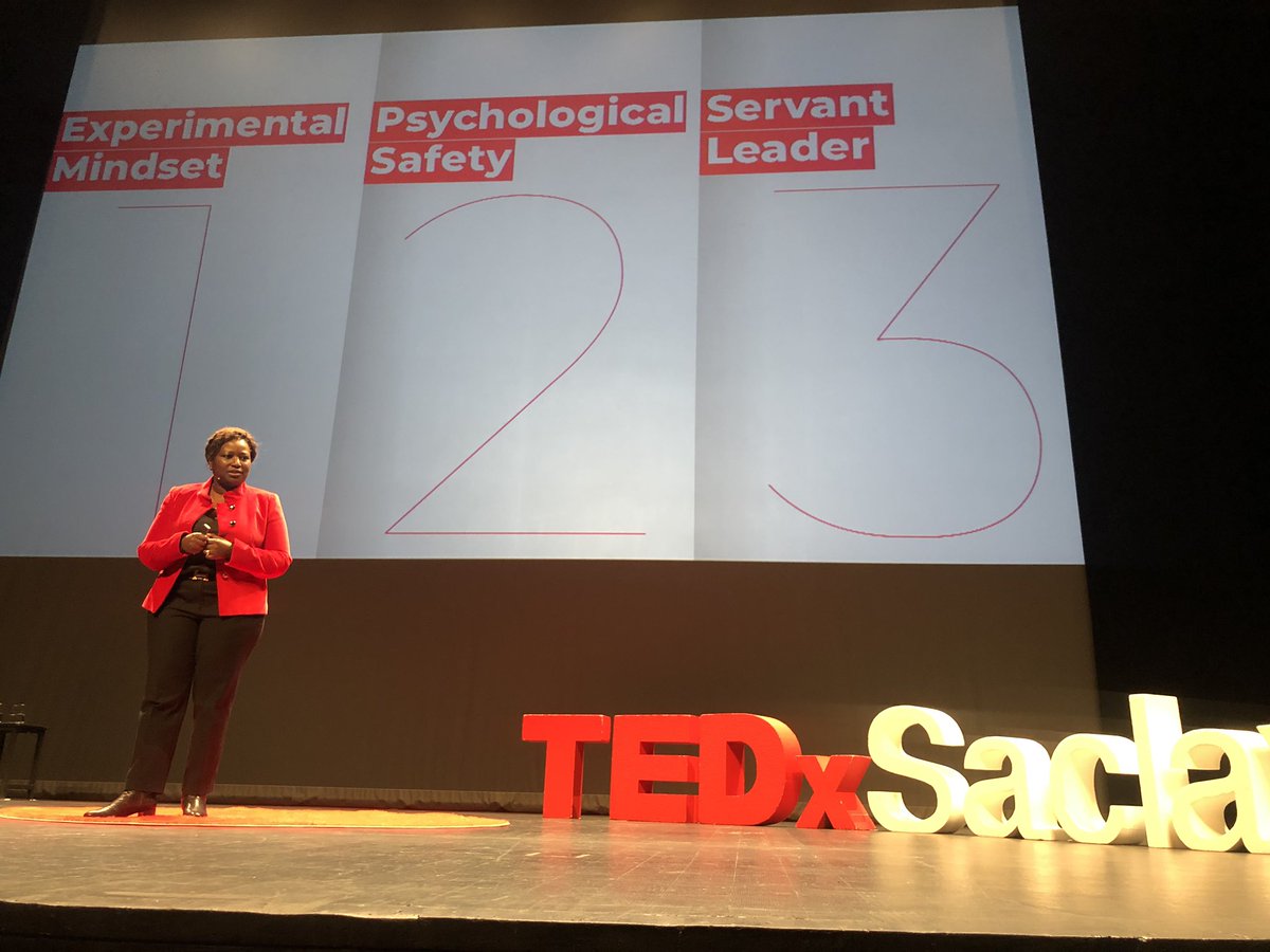 nessrinebm's tweet photo. « 3 ways to lead with the heart : 1. Cultivate an experimental mindset. 2. Take psychological safety into account. 3. Be a servant leader. » @LizTheophille @TEDxSaclay #tedx #sharingtedx https://t.co/6Nw2OrGrCY