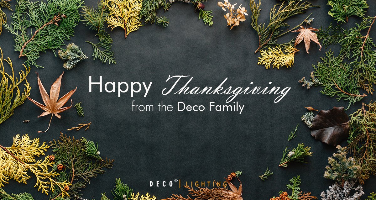 Happy Thanksgiving, everyone! We are grateful for all of our partners, friends, and family, and we appreciate your support. 🍂
--
Our offices we will closed November 28-29 in observance of the holiday, and we will be back in bright and early Monday morning.
--
#deco #lighting