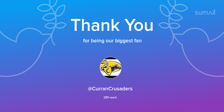 Our biggest fans this week: CurranCrusaders. Thank you! via sumall.com/thankyou?utm_s…
