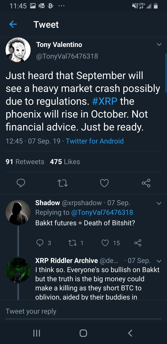 11/ @TonyVal76476318 posted in August that a source informed him the crypto market would suffer a crash in September before XRP rose in October. This fits the pattern we see today, albeit 2 months late.