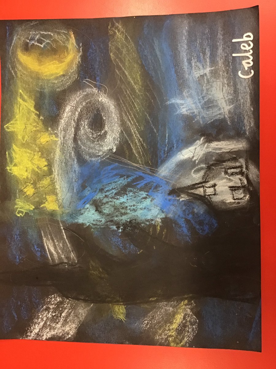 JoDPickering's tweet photo. We are artists. As artists children used blending techniques to recreate Van Gogh’s Starry Night @BirCopAcad @BevSpragg #fides https://t.co/5DeUZNcc9O