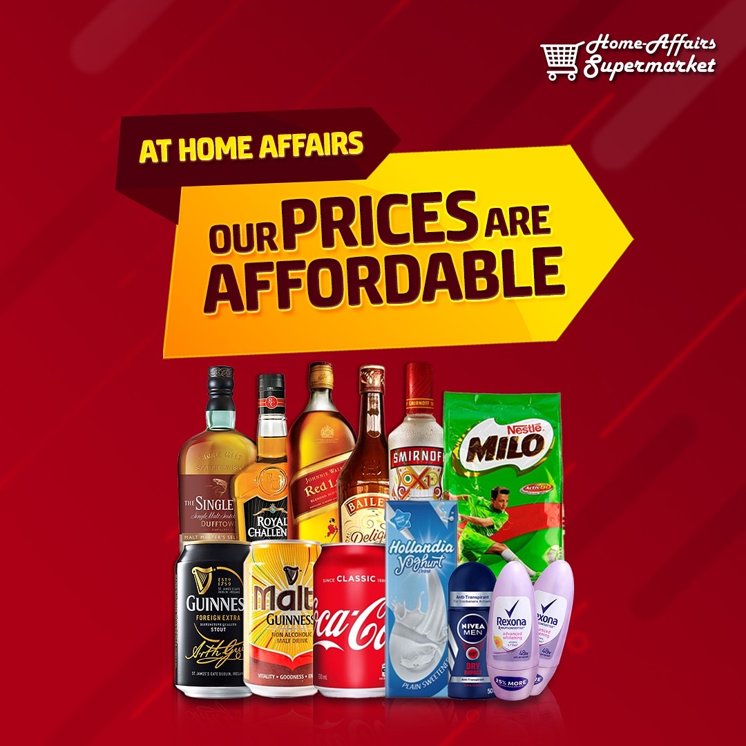 HomeAffairsSup1's tweet photo. At Home Affairs we offer the best prices for the best quality. Our prices are unbeatable. Just visit our supermarket at;
22, Diya street, Gbagada
22, Ijaiye road, Ogba.
#Homeaffairs #nigeriansupermarket #affordablestore #thebestprice https://t.co/Ovz6IxZRT1