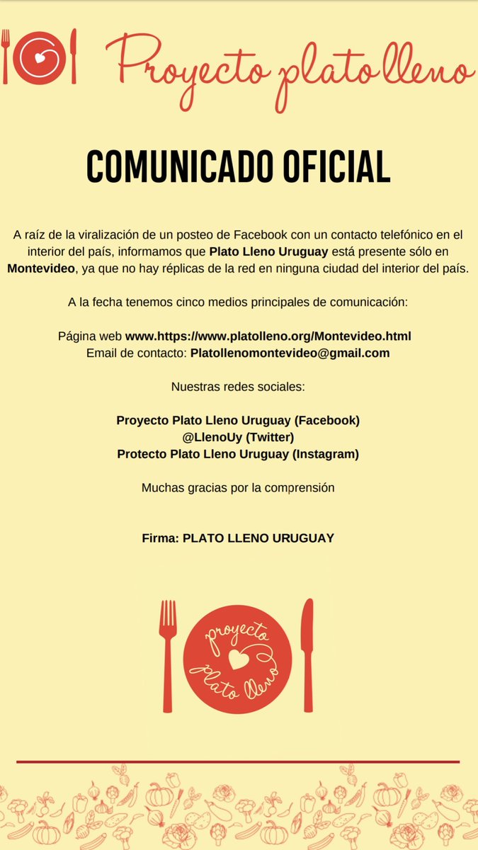 LlenoUy's tweet photo. #ComunicadoOficial https://t.co/9SgvrmBxd8