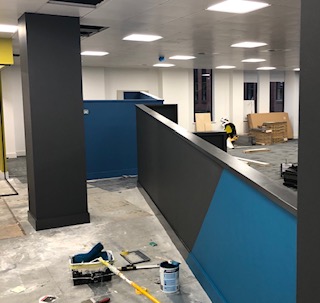 Final stages of the fit-out of our new space in Toronto Square #Leeds are underway. Thanks to <a href="/absoluteci/">Absolute Commercial Interiors</a>. &amp; the suppliers, who have worked to bring our vision to life <a href="/AmticoFlooring/">Amtico</a> for floor, <a href="/InterfaceInc/">Interface</a> for the carpet, <a href="/fagerhult/">Fagerhult</a> for lighting &amp; <a href="/VantageSpaces/">Vantage Spaces</a> for plants