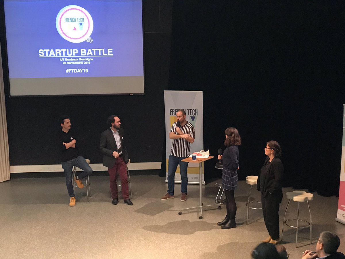 FrenchTechLim's tweet photo. // Startup Battle du #FTDay2019 🎙 // Bravo à #MyEli 💍 qui remporte ce 1/4 de finale face à #GAT par @RemiFarges.
👏 Merci à @FrenchTechBdx pour l’organisation et encore bravo à Rémi qui a dignement représenté la Communauté #FrenchTech #Limousin 💪 https://t.co/EaynYK6XNp