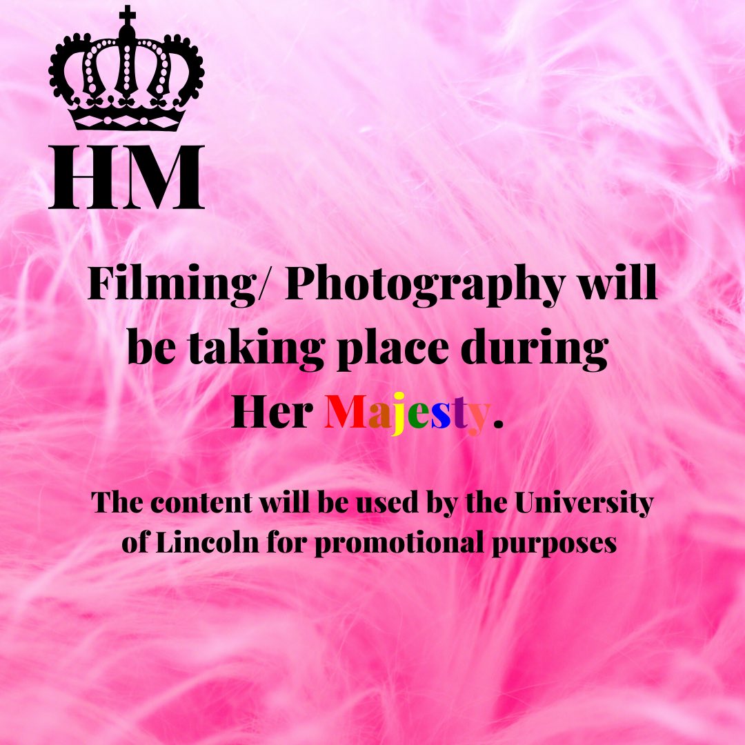HerMajestyEvent's tweet photo. If you do not wish to appear in any images captured please tell us so that we can take appropriate steps to ensure you are not included!
We hope you really enjoy your night!We cannot wait wait to meet you all! 💕🎉 #dragrace #queen #hermajesty #lincoln #wearelincoln #event https://t.co/OLNSXUXpp8