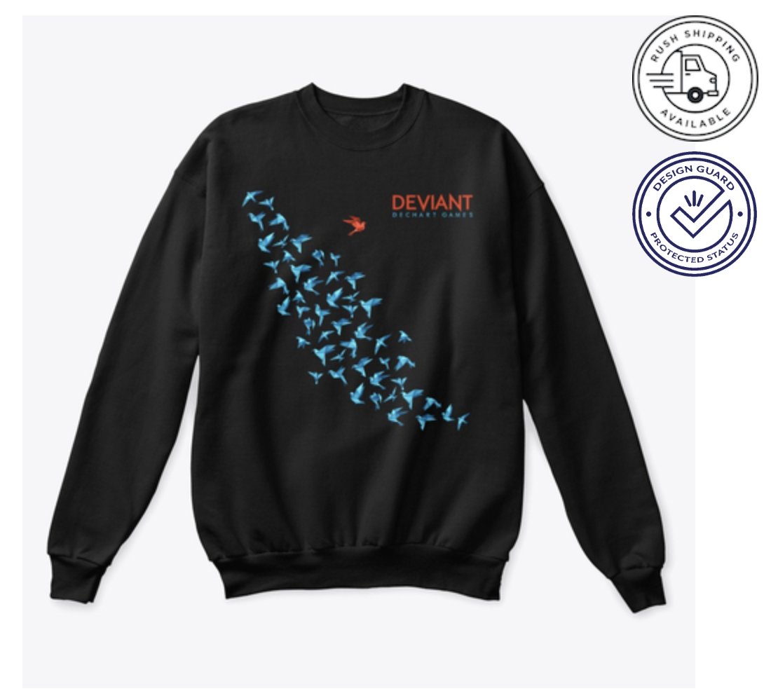 BryanDechart's tweet image. + by popular request, Crewneck Sweaters have been to our #Deviant, #WeAreAlive &amp;amp; #DechartGames Logo designs!

&amp;lt; RT to Holiday Merch! &amp;gt;

Hoodies, Shirts, Mugs, Stickers &amp;amp; more!
Available NOW in many colors, check them out:
teespring.com/stores/connor-…