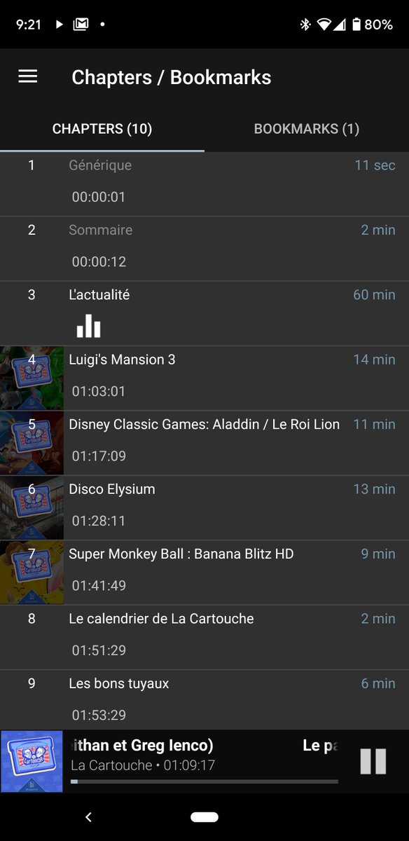 Improved chapters  list screen