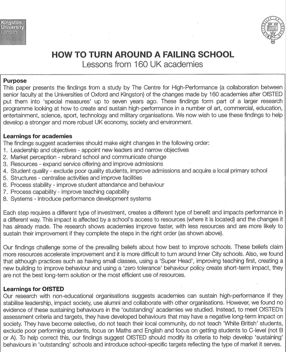 Here’s a reminder of  how some people talk about “school improvement”.

Look at number 4: “exclude poor quality students”.

What a way to describe our young people. Exclude them to go where? To someone else’s school? To the streets?

#ValueEducation #VoteEducation