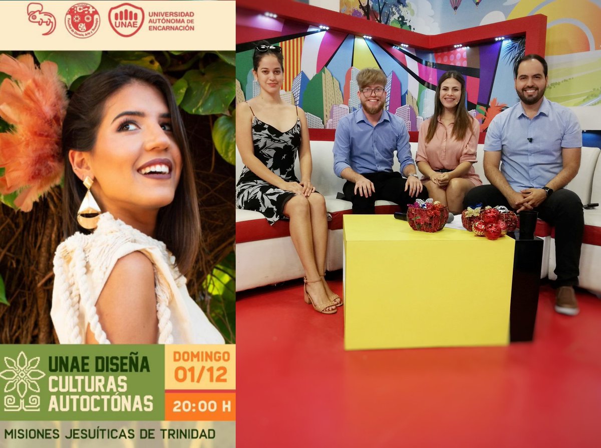 aldiamastv's tweet photo. Hoy tuvimos la visita de estudiantes de Diseño de Modas y Diseño Gráfico de la @UNAE_Enc quienes invitaron a participar de su Desfile presentación de sus trabajos este domingo en la Misión Jesuítica de Santísima Trinidad https://t.co/3y5w0KIoUP