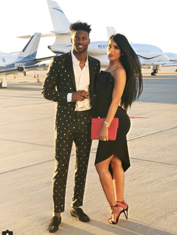 Emmanuel Sanders & (Wife) Gabriella Sanders- 2 kids She called off divorce after he put her in designer clothes-  #Goofy. She’s gone as SOON as the contracts dry up. Should’ve got a Black Woman 