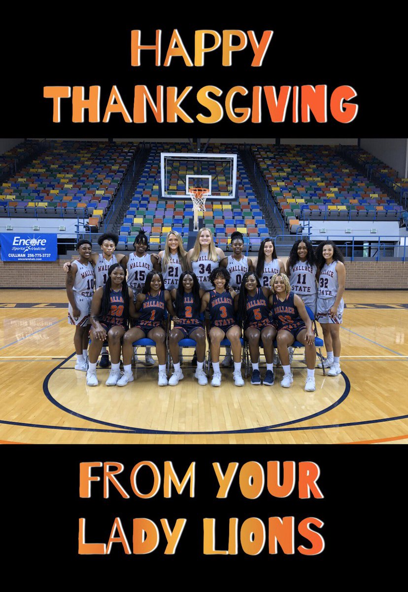 Happy Thanksgiving from your Lady Lions!!! We are thankful for the ability and opportunity to play the sport we love every day!! #njcaa #Opportunitiesstarthere #wallacestate #ALLIN #family