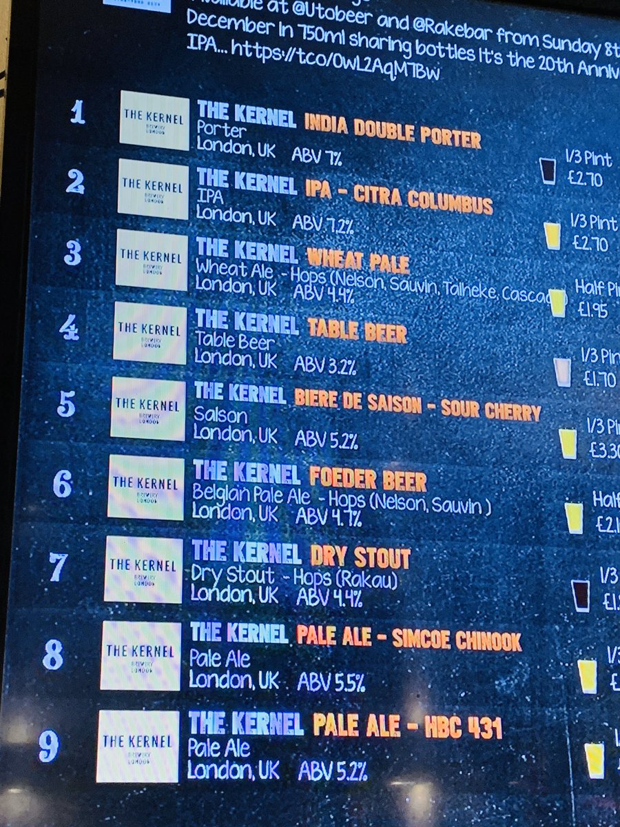 Rakebar's tweet photo. @kernelbrewery is all over the yaps tonight! Some absolute bangers on tap!! #rakebar #kernelbrewery https://t.co/rYgQaXMN9J