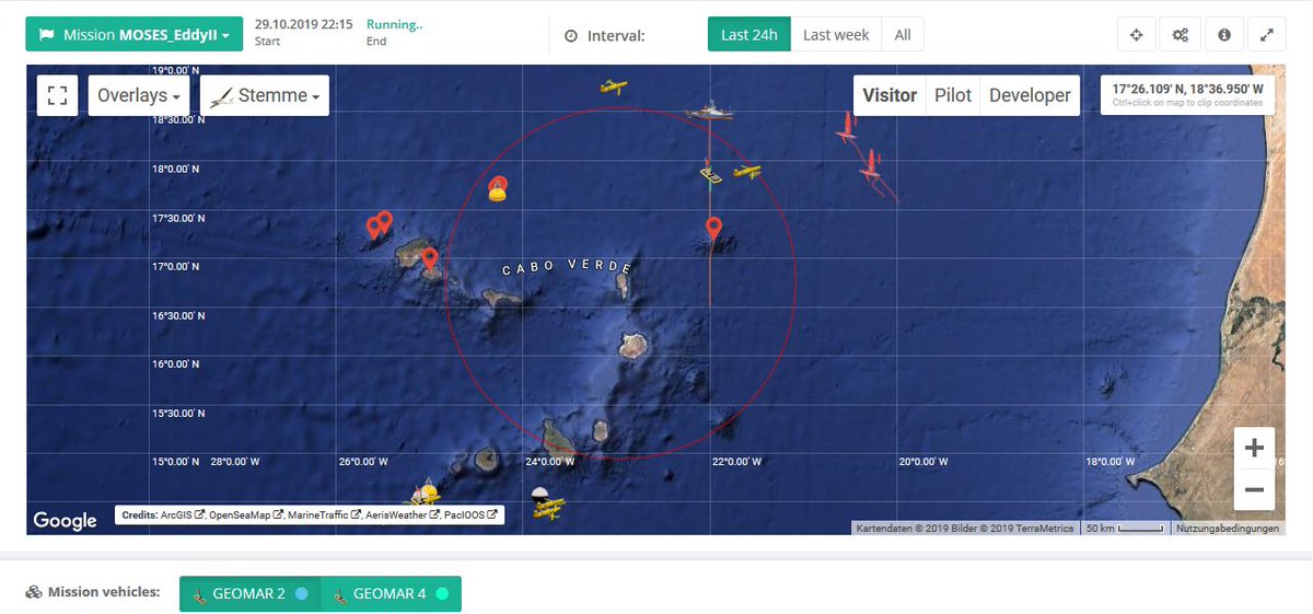 News from the #MOSESeddyhunt: After the team has deployed a short-term mooring south of #CapeVerde, the #RV_METEOR is now operating north of Cape Verde. Read more: oceanblogs.org/capeverde/2019… <a href="/HZG_de/">HZG</a> @marum_de 📸 by <a href="/a_koertzinger/">Arne Körtzinger</a>