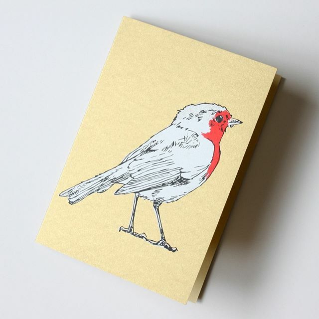 somagallery's tweet photo. Robin Christmas cards by Fiona Hamilton. Hand screen printed in three colours on a choice of kraft or Gmund gold card. There's also a penguin and a turkey in this range. Slightly larger than regular Christmas cards, so you can frame them when you're done… https://t.co/8hMjuq3Ycs https://t.co/jnUci8ZyaG