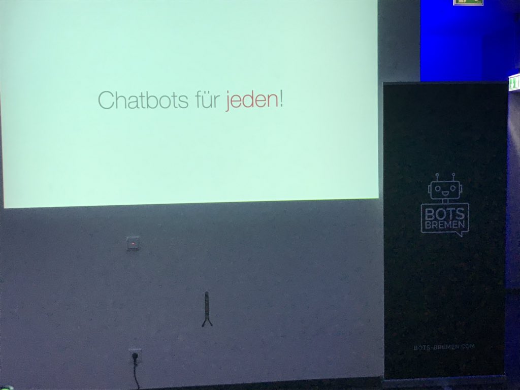 Chatbots für jeden! Anwendungsbeispiele vom Bürgerservice über Fußballabfragen beim <a href="/BotsBremen/">Bots Bremen</a> Meetup <a href="/idabotde/">IDA Bot</a> <a href="/ninjarowka/">Nina Wenig</a> #BremenAI