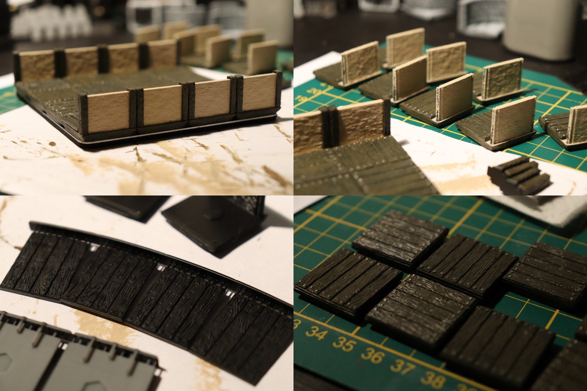 LeftyGamesNL's tweet photo. Here's another WIP picture of the new Inn/Tavern modular #terrain, hoping to have the entire set designed early December! It's partially printed on an FDM printer (PLA filament), and partially on a DLP printer (resin). A challenge to get them working together!

#dnd #ttrpg https://t.co/Pv8NK4ndGG
