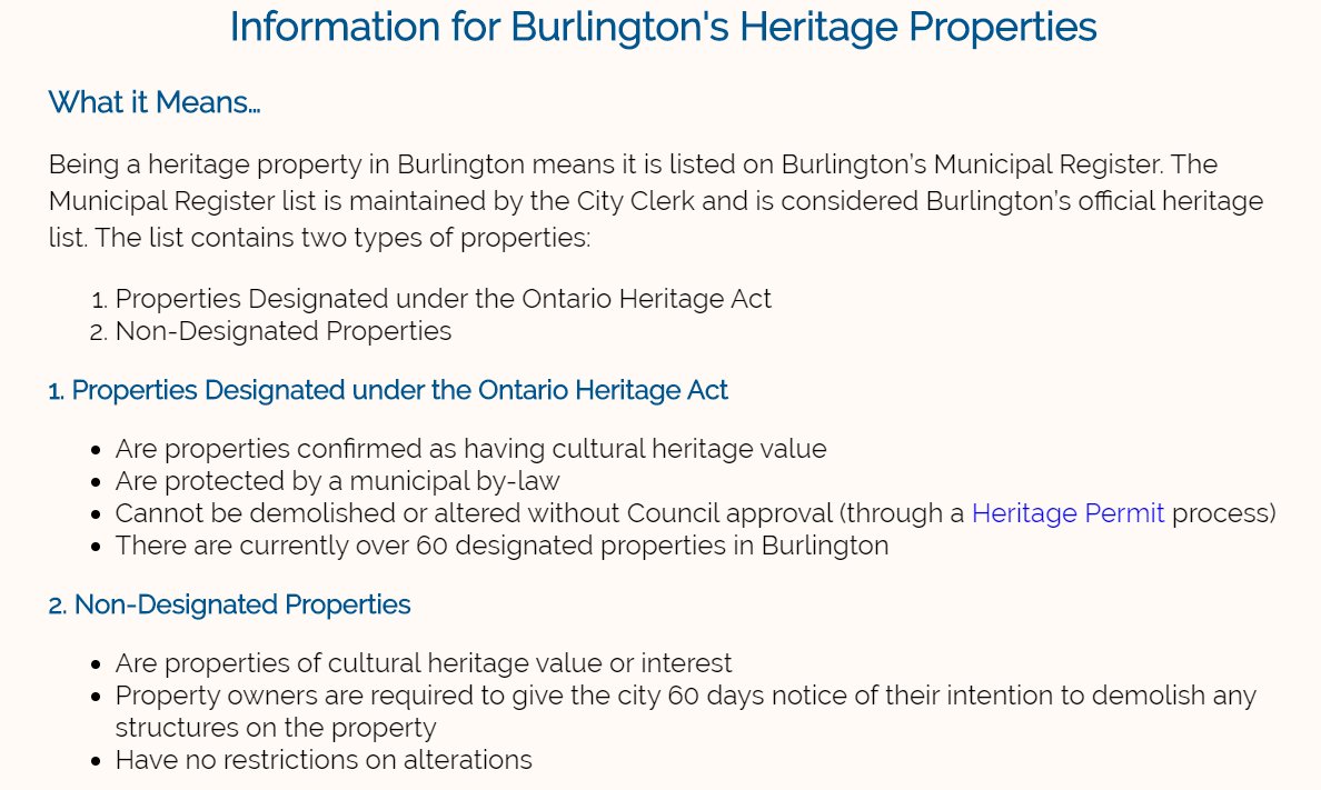 What is the difference between Designated &amp; Non-Designated properties under the Ontario Heritage Act? 
Read more at heritageburlington.ca/index.php?Menu…
#BurlON #HeritageMatters