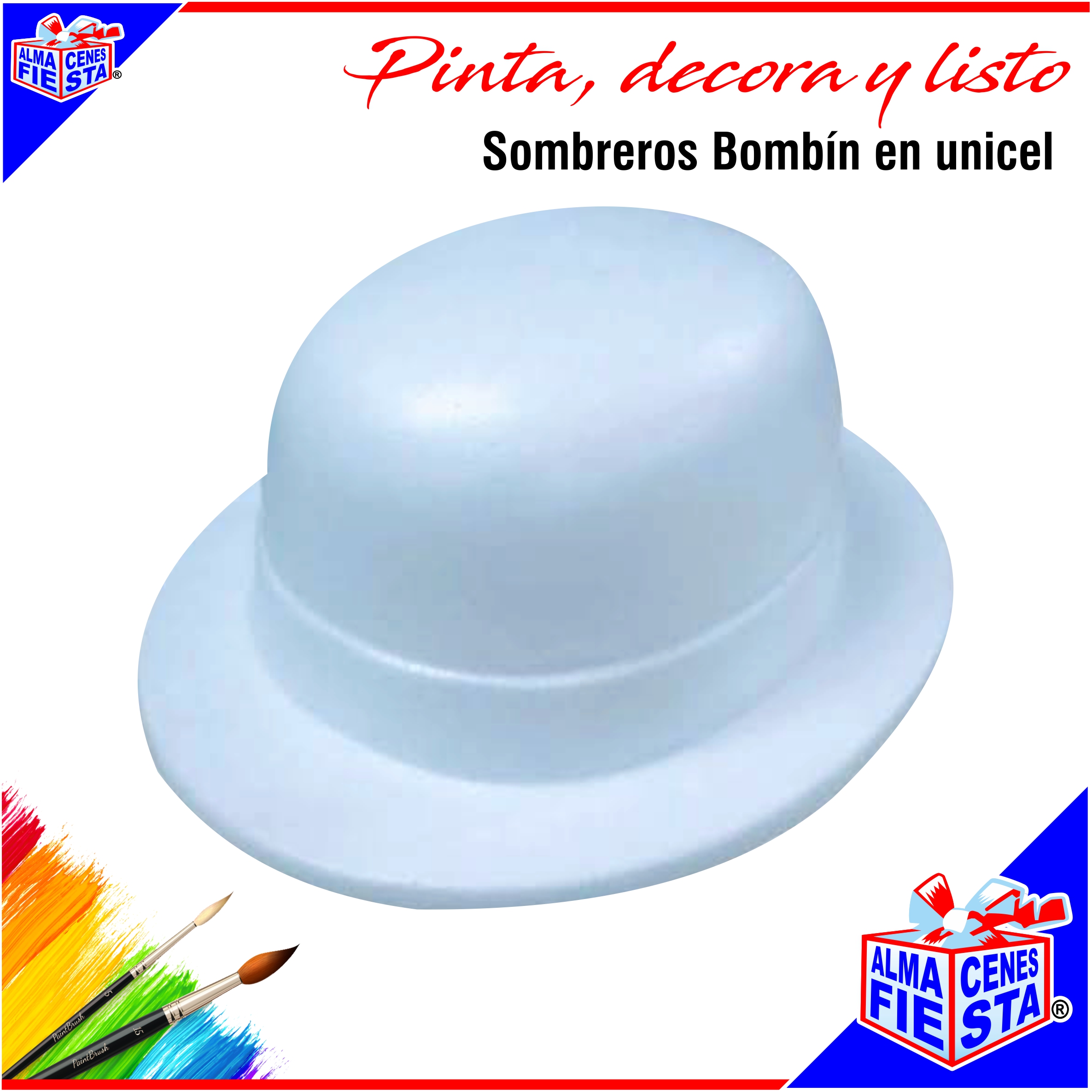 almacenes fiesta on Twitter: "#Pinta, #Decora y listo los sombreros #Bombín #Unicel de Venta aquí tu tienda #AlmacenesFiestaPlaya https://t.co/A4OFP7skFk" / Twitter