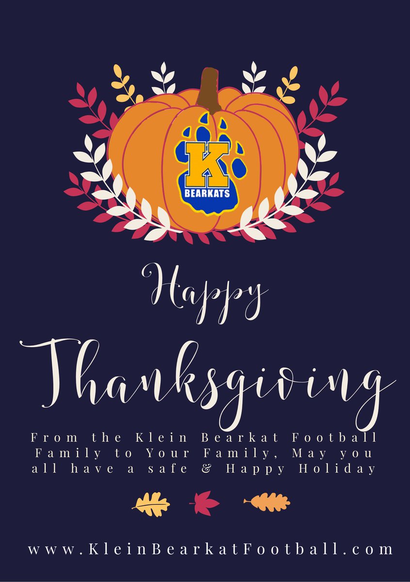 BearkatFB's tweet photo. ๐Thankful & Blessed for Klein Bearkat Friends, Family, & Fans!
#kleinbearkatfootball #kleinbearkats #kleinfootball #bearkatfootball #kleinhughschool #kleintx https://t.co/UZc5JbnHqK
