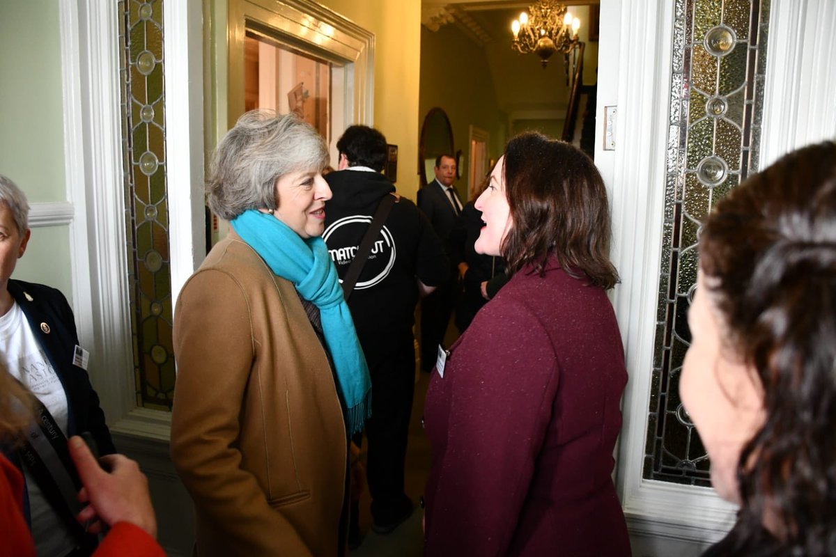 AlisonHernandez's tweet photo. Uplifting day @ladyastorstatue unveiling. I met Lady Astor’s granddaughter, her Sub-Secretary Roma who was inspirational. Past and present PMs @theresa_may @BorisJohnson plus my name around the statue. @BowaterComms has made this happen #Proud #Plymouth #Astor100 https://t.co/IMl9hTBlBH