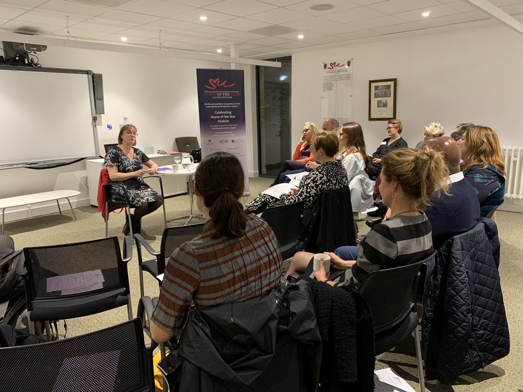 RCNWales's tweet photo. The RCN Wales Nurse of the Year Alumni Network Fireside Chat is underway. @JWCNO is talking about her journey from Student Nurse to Chief Nursing Officer for Wales     #welshnurses https://t.co/2xb8dW2LZO