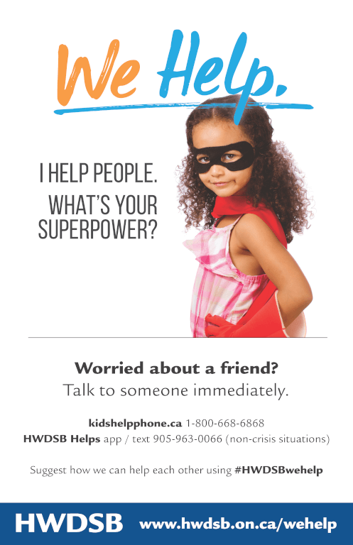 HWDSB_WeHelp's tweet photo. Everyone has bad days and we want every student to know that your feelings are valid. Discuss your thoughts and feelings with friends, a parent, a teacher or school social worker and you will realize that you are not alone. #HWDSBwehelp https://t.co/p0BQyOWHQx
