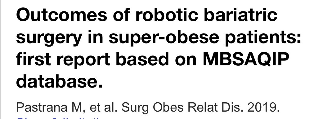 rvcohen's tweet image. 355.000 pts. Robotic RY/SGx Lap. No difference in serious adverse events. no difference in outcomes between robotic and laparoscopic approaches in super obese patients. Another evidence of the lack of support for robotic Bariatric surgery.