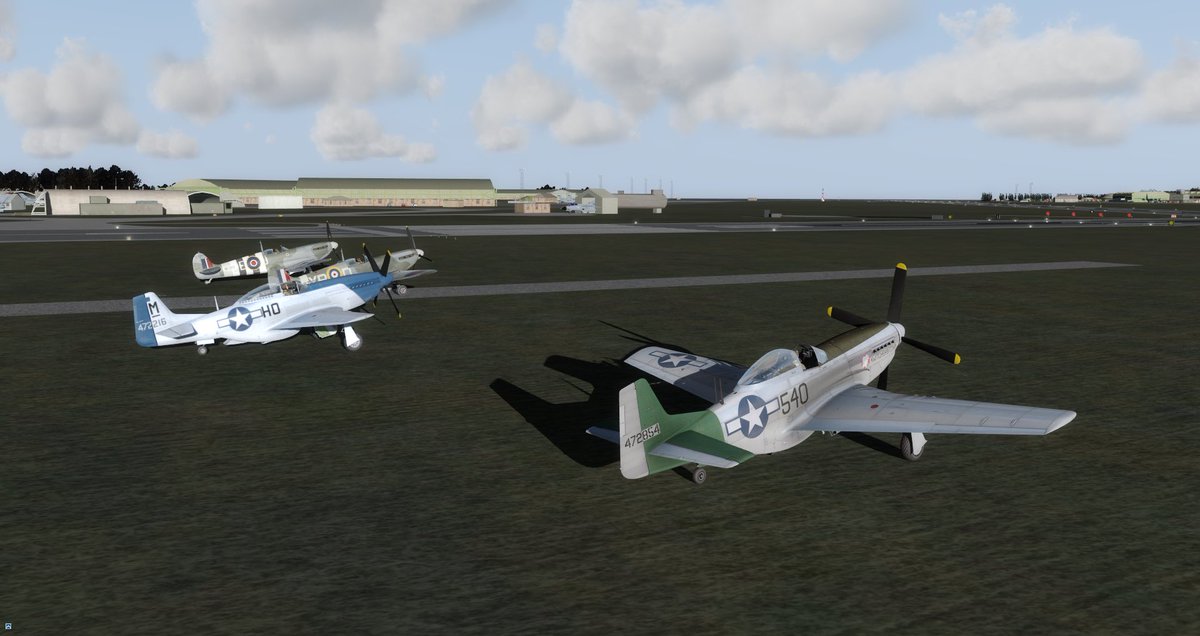 Dreamsofwings1's tweet photo. 4 warbirds parked up at #RAFLossiemouth after second leg of a tour that started at Aberdeen. #Spitfire #P51Mustang #A2ASimulations #flightsim #flightsimulator #wwiiaircraft #pilot #aviation #flying #aviationphotography #scotflight #orbx #p3dv4 #avgeek https://t.co/YY1Gu2ajs8