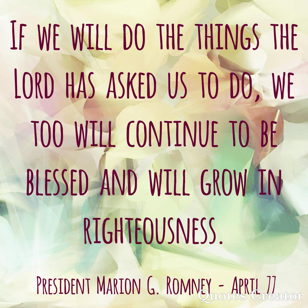 BabyBackSaint's tweet photo. Being righteous brings the blessings of the Lord. #LatterDaySaint #OnAJourney #TwitterStake #GeneralConference #GenConf #April77 #PresidentRomney https://t.co/w9HHlGlf6C