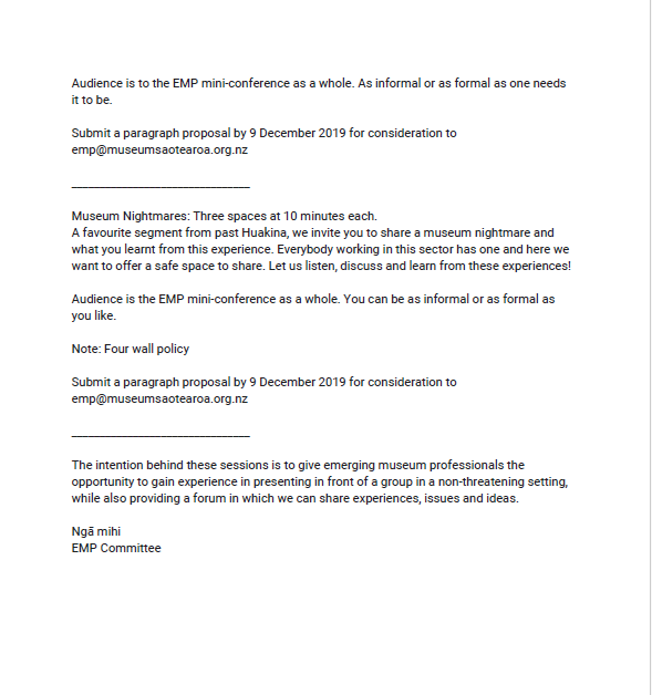 EMPAotearoa's tweet photo. Back from our hiatus to let you know that there is a call for proposals for presenting at the EMPNZ Huakina 2020, in Auckland! https://t.co/z9ww1TCjGn