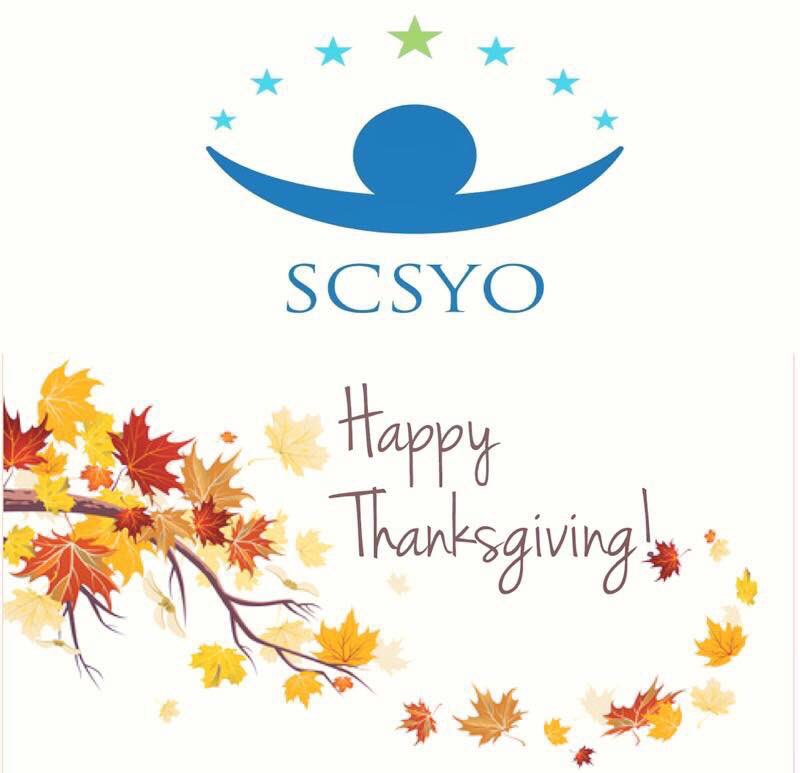 SCSYOMN's tweet photo. From our #SCSYO family we wish you a happy and blessed Thanksgiving. Travel safe this week as you celebrate this special time with your family and friends.#HappyThanksgiving! https://t.co/uAxLApzlzD