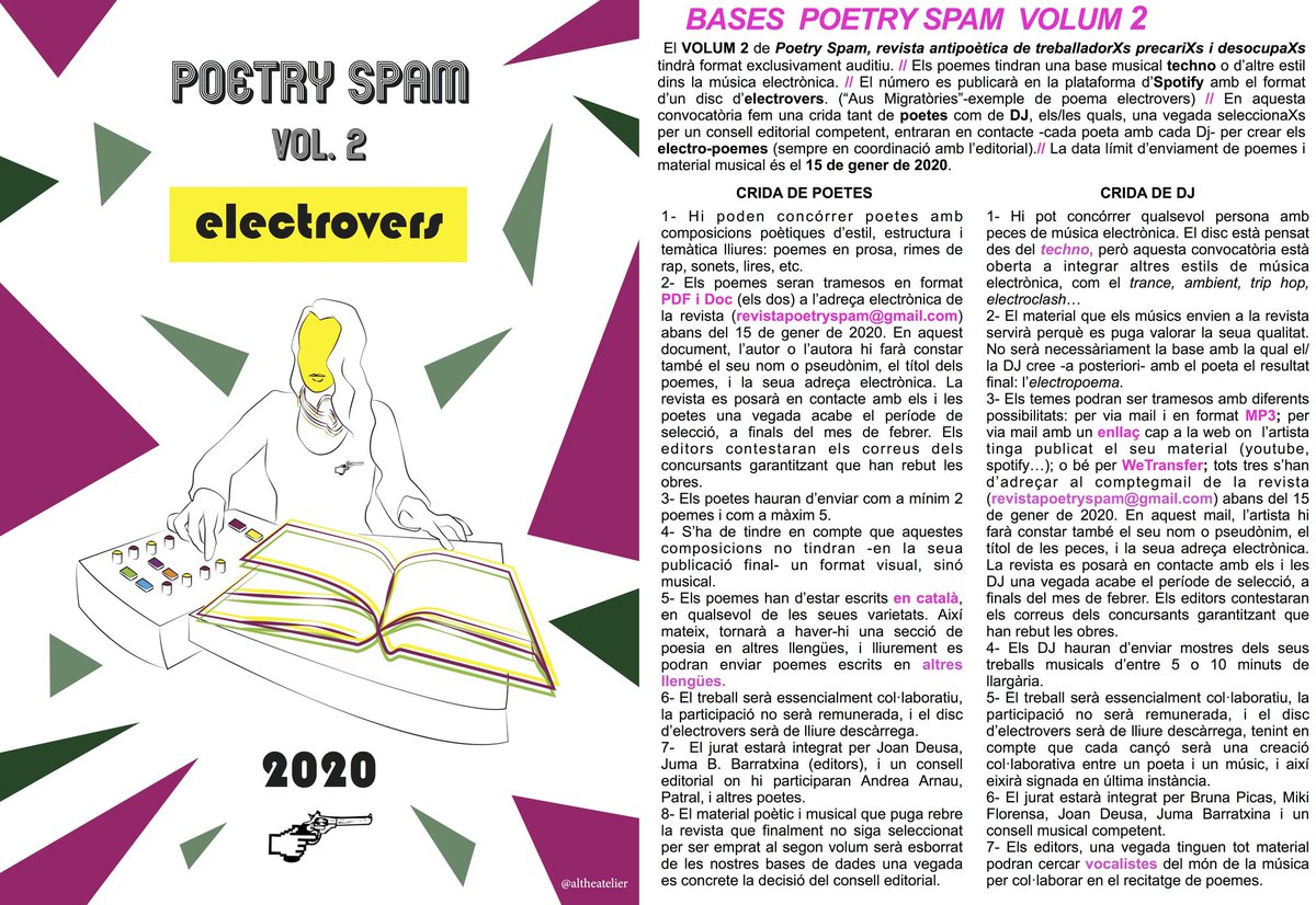 PoetrySpamRev_'s tweet photo. BASES #PoetrySpam_VOLUM2.
⚡#electrovers⚡
#AUSMIGRATÒRIES
(YouTube)
https://t.co/OOapBwTE48
(Spotify)
https://t.co/MLg1PUsfvt https://t.co/gpKWkQccYj