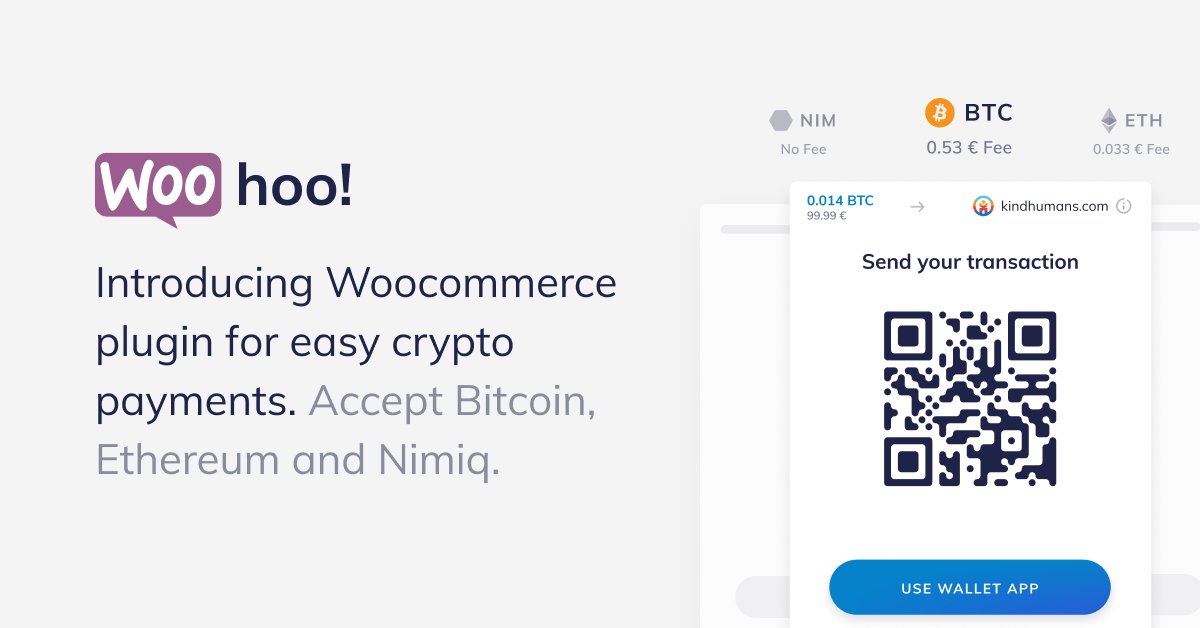 nimiq's tweet image. The new version of #NimiqCheckout for #Wordpress #WooCommerce is live! 🥳
True to the #crypto spirit, this plugin allows you to accept $NIM, $BTC, and $ETH without a man in the middle.
No personal info, no TX limits, no additional fees. 🙌
Get it here: wordpress.org/plugins/woo-ni…