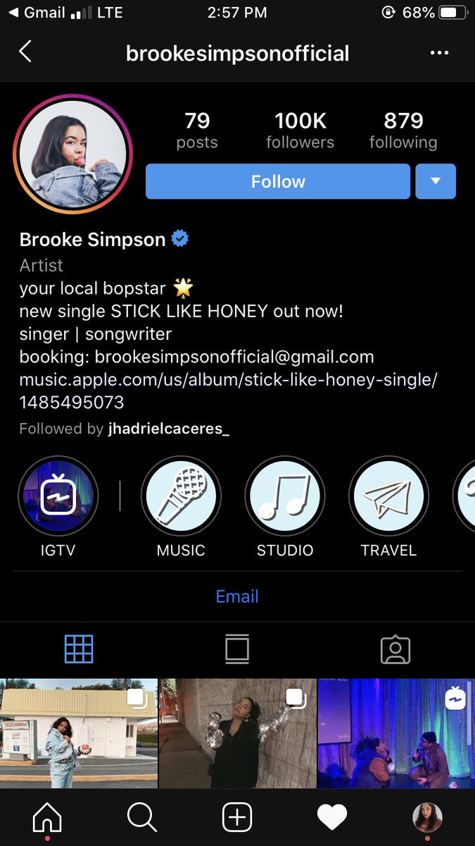 Brooke Simpson (tw:  @brookesimpson ) • Haliwa-Saponi singer • Won third place on The Voice • Single STICK LIKE HONEY is out now and y’all WILL support