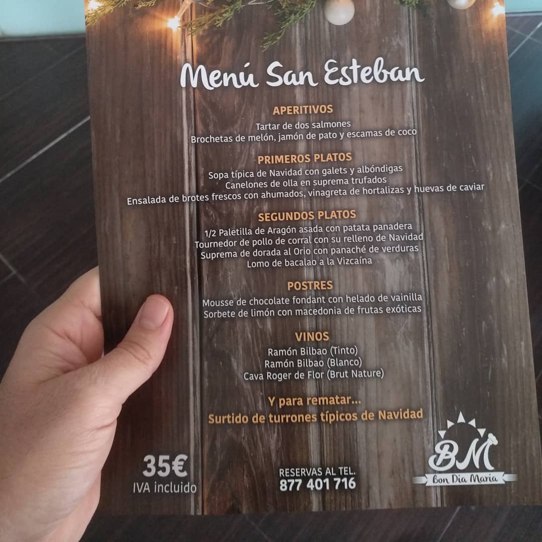 BonDiaMariaRest's tweet photo. Abrimos todos los días de estas #fiestas. Año nuevo, NocheVieja, Sant Esteve, Navidad, etc...

👍👍👍😀❄️

Llámanos al 877401716 y reserva mesa. ¡Te esperamos!

#restaurante #comer #food #Tapas #Sana #Sabrosa #foodporn #yum #yummy #instafood #dinner #lunch #delicious https://t.co/18AFplqmT2
