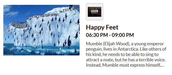 TeleUP_USA's tweet photo. Watch Happy Feet Friday at 6:30 PM EDT on BBC America
See a preview: https://t.co/yRE0vNBvZp https://t.co/Fp9jskWZaQ