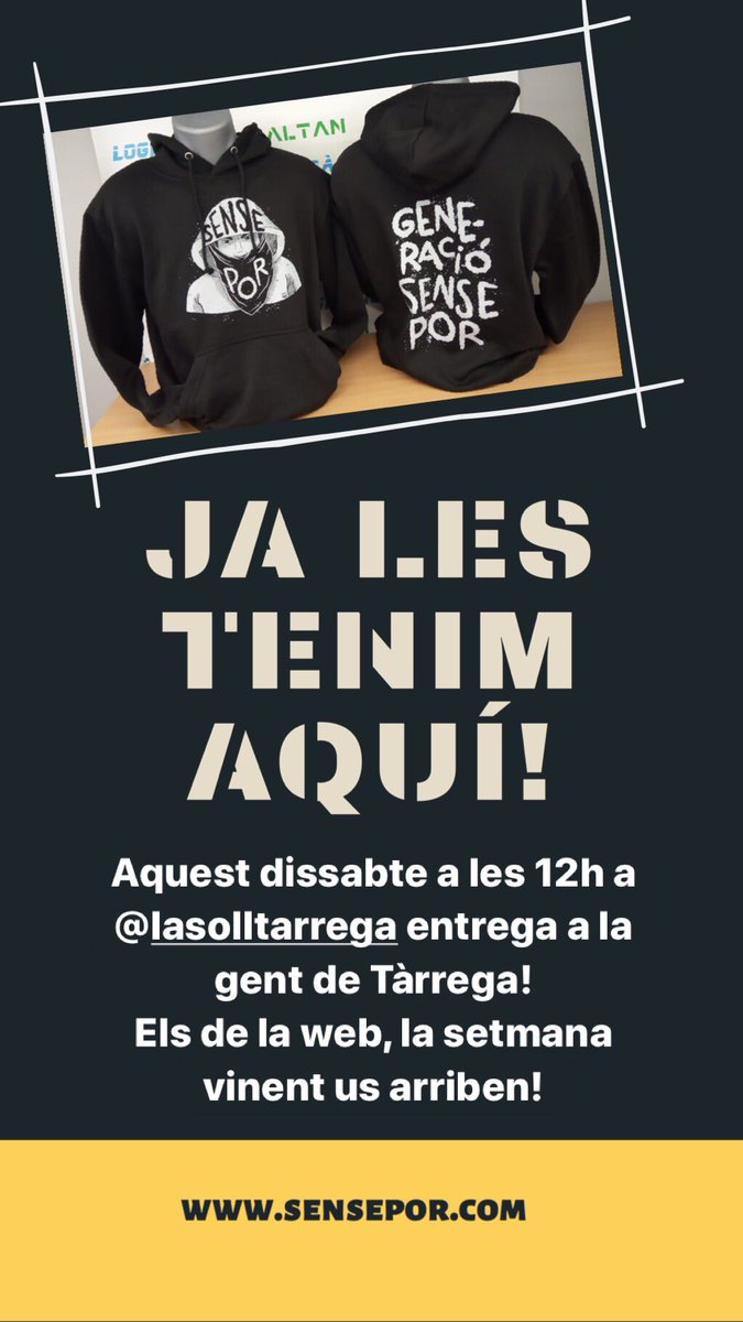 GenSensePor's tweet photo. Ja les tenim aquí! Per la gent que les va reservar, aquest dissabte a les 12h a @lasolltarrega farem l’entrega aprofitant el Vermut-debat sobre com combatre les violències masclistes des de les arts escèniques!
Als de la web, us arribaran la setmana vinent! Gràcies a totes! https://t.co/HMjaGIz0le