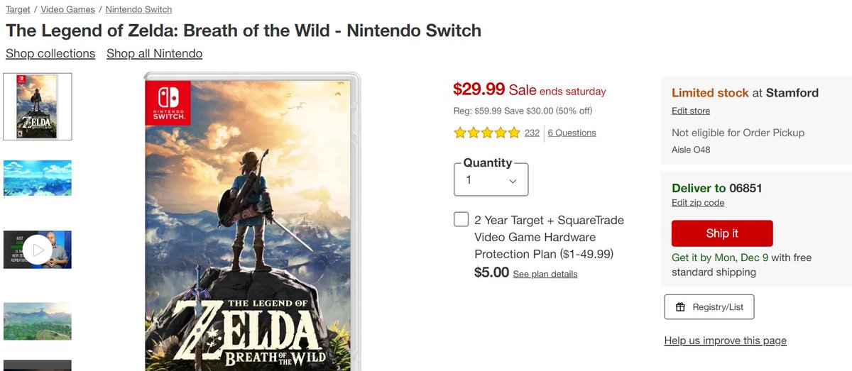 target breath of the wild black friday