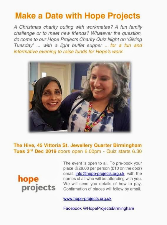 Join us at <a href="/HopeProjectsWM/">Hope Projects 🧡</a> charity quiz on 3/12/19 at <a href="/TheHiveJQ/">The Hive</a>! Support the amazing work Hope does for asylum seekers in Bham, learn lots, and have a fun night out. Would be nice to see as many STARs there as possible!