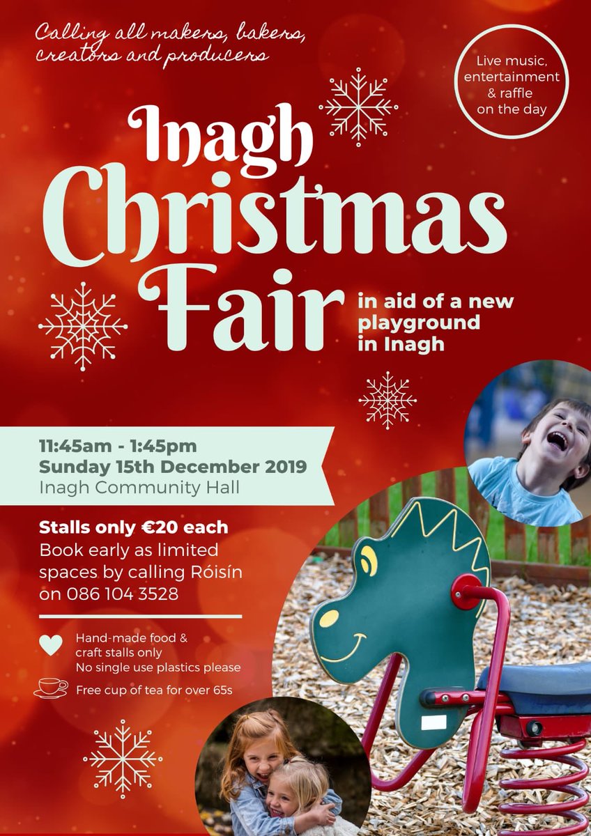 InaghClare's tweet photo. Christmas Fair fundraiser for our new playground. Building to start in the new year. https://t.co/GPGGRvzgIZ