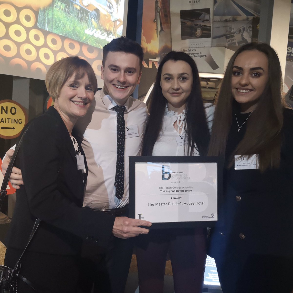 #thursdaytreat 4 the team <a href="/masterbuildUK/">The Master Builder's</a> Super proud &amp; celebrating being awarded @newforestbp
New Forest Brilliance in Business Award for Training &amp; Development  Finalist! 💯
 
Kara General Manager Charlie Bar Manager Jasmine Finance &amp; Revenue Manager Kiera Accommodation Manager