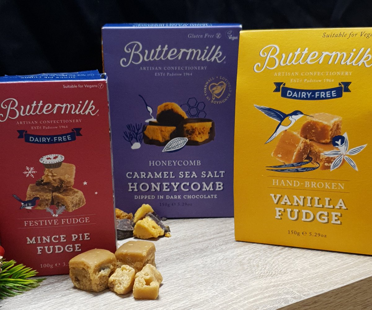buttermilk_choc's tweet photo. Need some festive inspiration for that perfect vegan Christmas gift🌱🎄⁠.  

✔️Dairy Free
✔️Gluten Free
🚫 No artificial ingredients

Then pop into your local @holland_barrett and @sainsburys 

#vegan #veganinspiration #vegancomfortfood
#dairyfree #glutenfree #buttermilkfudge https://t.co/bWNGRj5Sun
