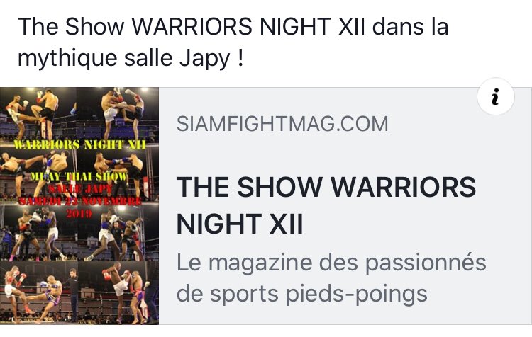 readniko's tweet photo. Résultat et Reportage du Gala WARRIORS NIGHT 12.
Samedi 23 Novembre 2019. Sur le site https://t.co/SyPsJeV5lZ #MUAYTHAI #BOXETHAI #PARIS#NAKMUAY #AFMT #thewarriorsnight #thewarriorsnight12 #siamfightmag #japy #psg #joprestia #danielallouche https://t.co/yY3ooe34oq
