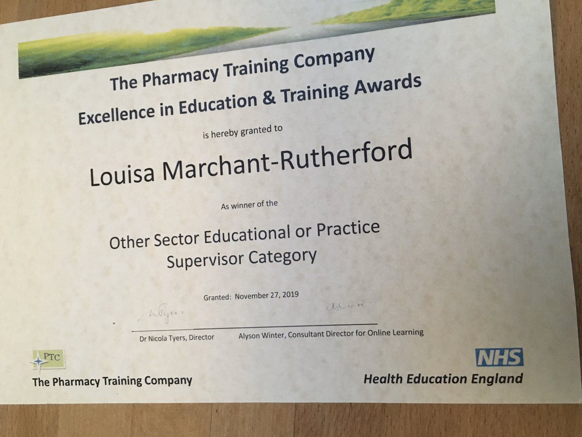 Congratulations also to Louisa Marchant_Rutherford recognised for her award winning Practice Supervisor skills whilst undertaking our East Sussex multisector VTS programme.  👏👏👏Louisa now works for Sussex Partnership continuing a PS role and supporting learners.<a href="/ESHT_Pharmacy/">Pharmacy ESHT</a>