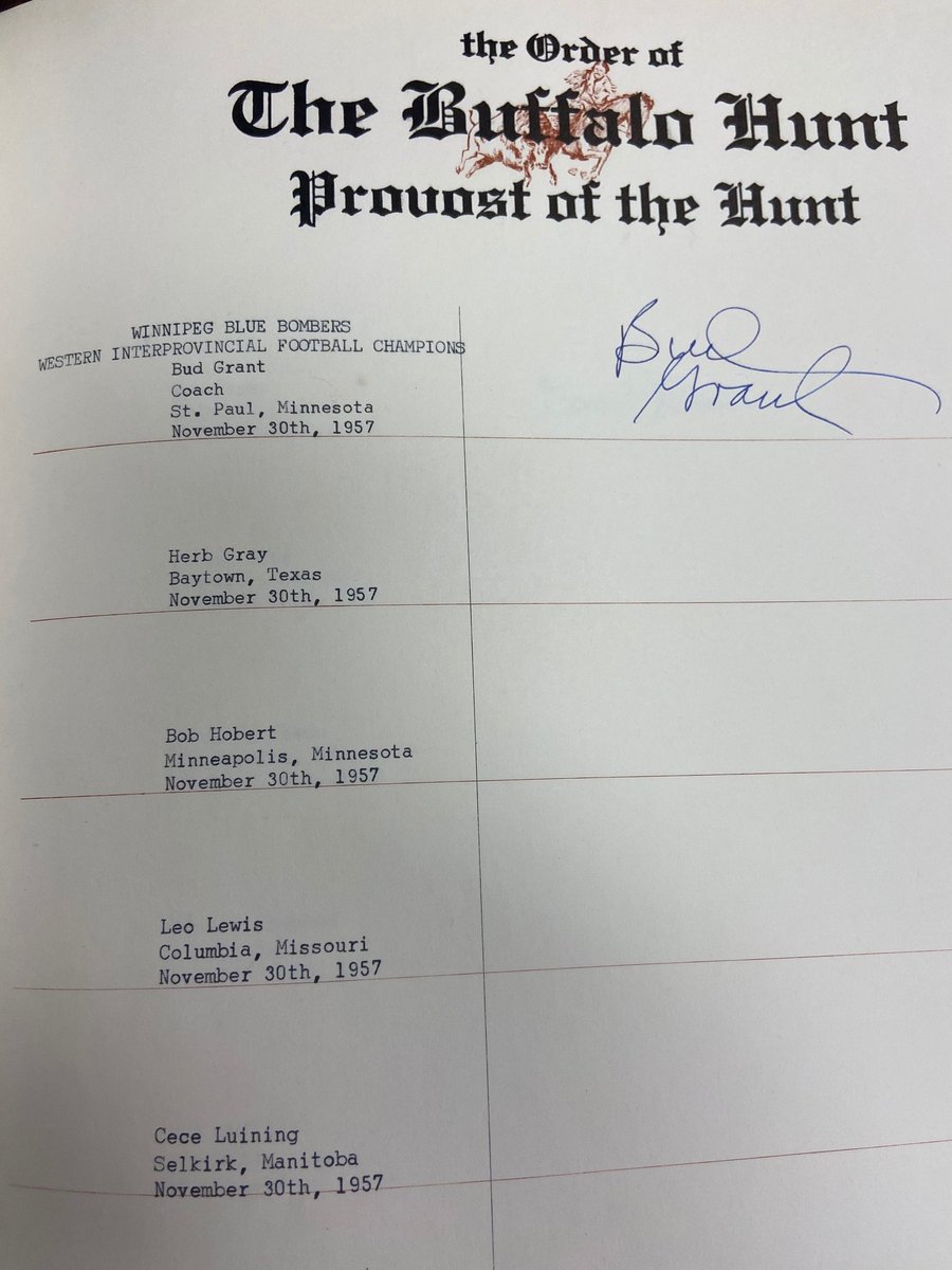 Interesting facts: The Bombers were invested into the Order of the Buffalo Hunt in 1957, 1984 & 1988 for Grey Cup (or Western Interprovincial Football Union) victories. The most recent recipients were the Team Manitoba medal winners from the 2017  @CanadaGames.Congrats! 5/5