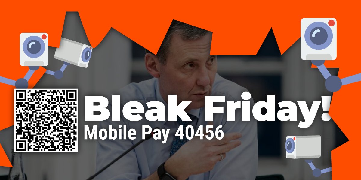 Bleak Friday-banner med QR-kode til at donere via Mobile Pay