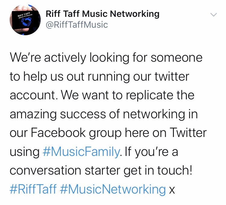 <a href="/RiffTaffMusic/">Riff Taff Music Networking</a> #MusicHourUK